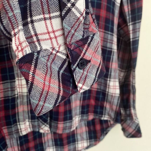 Rails long sleeve plaid blue red white button up with pocket sz S - Picture 4 of 5